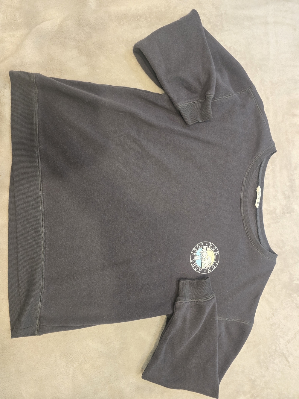 Women's Short Sleeve Crew Sweatshirt in Charcoal